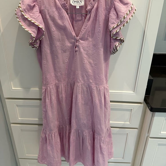 Omika Lavender Dress with Ruffle Sleeves - Picture 5 of 5